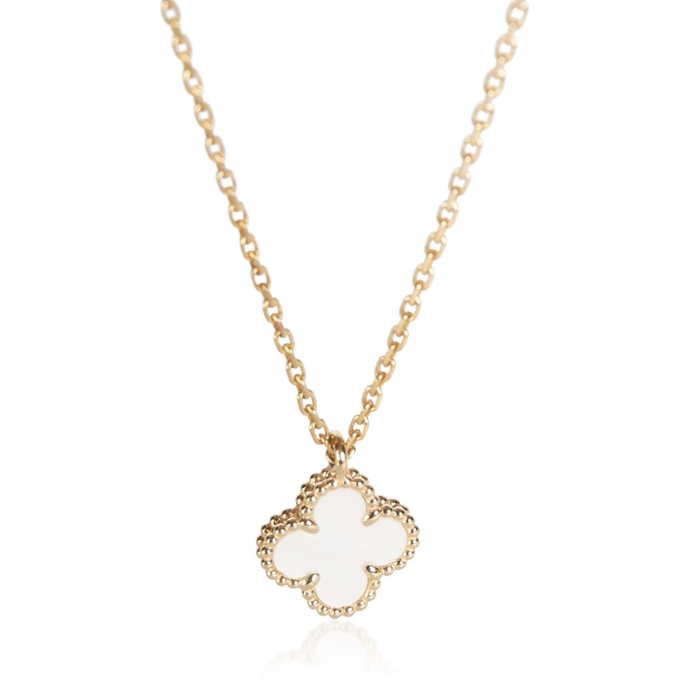 Van Cleef & Arpels Yellow Gold Mother Of Pearl Sweet Alhambra Necklace